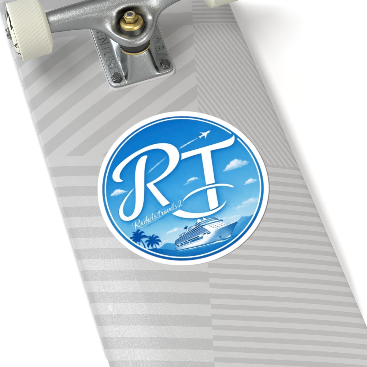 Travel Logo Kiss-Cut Sticker — "Roundtrip Always Brings You Back"