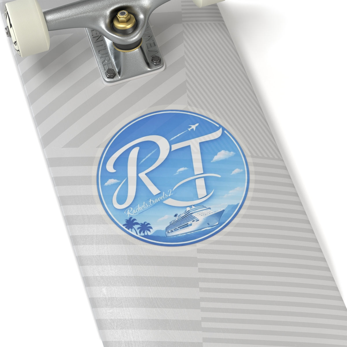Travel Logo Kiss-Cut Sticker — "Roundtrip Always Brings You Back"