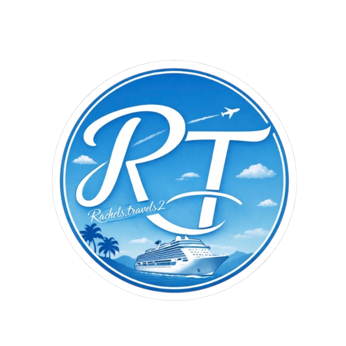 Travel Logo Kiss-Cut Sticker — "Roundtrip Always Brings You Back"
