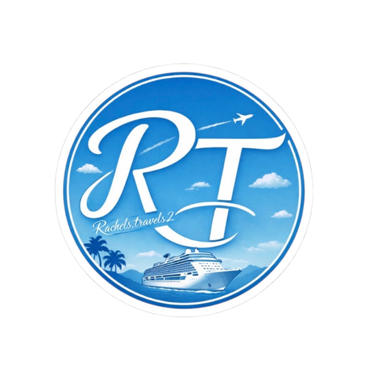 Travel Logo Kiss-Cut Sticker — "Roundtrip Always Brings You Back"